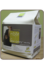 Blue Celery Baby Sling Packaging